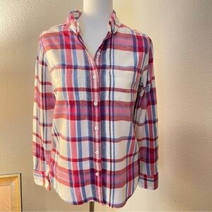 Vintage Woolrich Women’s Flannel Pink/Cream | Small